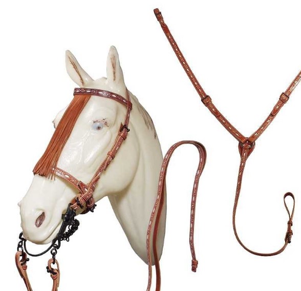 CONJUNTO CABEZADA Y PECHOPETRAL REPUJADOS MARJOMAN