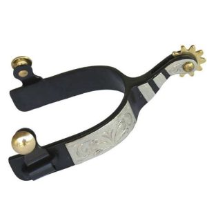 ESPUELA-TEJANA-PARA-ROPING-METAL-NEGROADORNO