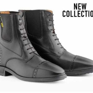 BOTINES DASLÖ GOLD DE CUERO CON CORDONES ELÁSTICOS