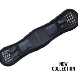 CINCHA PARA DOMA DE CUERO CON ELÁSTICOS Y BORREGUILLO DESMONTABLE