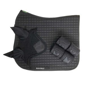 Juego de mantilla de doma + orejeras + vendas