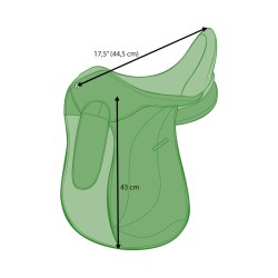 Silla de doma Omega Line monofaldón muslera con puentes intercambiables - Imagen 2